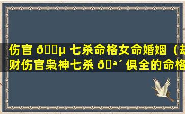 伤官 🌵 七杀命格女命婚姻（劫财伤官枭神七杀 🪴 俱全的命格）